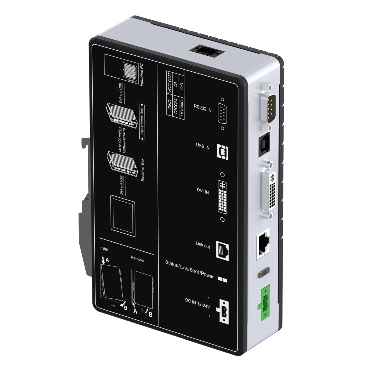 Nadajnik (Extender) sygnału pomiędzy komputerem i monitorem (KVM), zasięg 100 metrów po RJ45