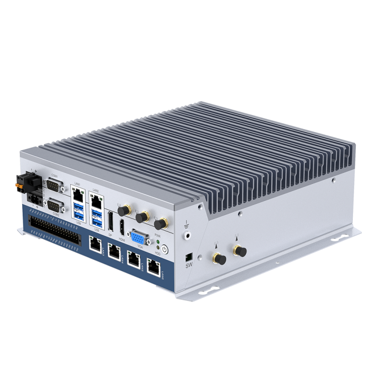 [AS56BOX-7135] Bezwentylatorowy komputer przemysłowy typu box do systemów wizyjnych,  8x DI, 8x DO, 4x PWM, 4x GbE PoE LAN, Procesor 11 generacji, do 32 GB RAM