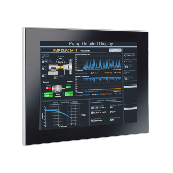 Przemysłowy komputer panelowy 10,4”, ekran dotykowy pojemnościowy, 1024*768, Intel Celeron J6412, 8 GB RAM, SSD 256 GB, WIN 11 IOT LTSC