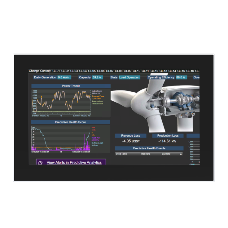 Przemysłowy monitor dotykowy LED, ekran pojemnościowy 15.6", 1920*1080, złącza: HDMI, VGA, 2 x USB, 1 x USB Touch, zasilanie 12-24 VDC, z zasilaczem w zestawie