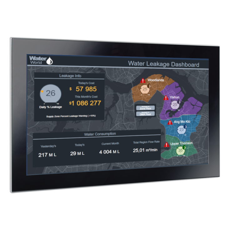 Przemysłowy komputer panelowy 21.5”, dotykowy pojemnościowy, 1920*1080, Intel i5-11500, 16GB RAM, SSD 256 GB, WIN11-PRO, 4 x RS232/485, 4 x USB 3.0, 3 x Gigabit Ethernet, HDMI, zasilanie 12-24VDC z zasilaczem