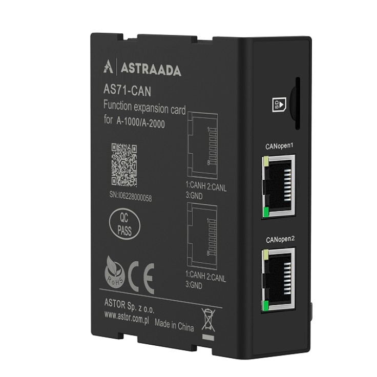 Astraada A-Series IO - Karta rozszerzeń do sterownika; 2xCAN; Karta SD