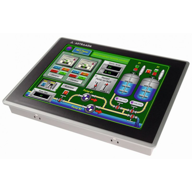 Dotykowy panel operatorski Astraada HMI, matryca TFT 12” (1024x768, 65k), RS232/422/485, RS422/485, RS232, USB Client/Host, Ethernet, MicroSD, -20~60C