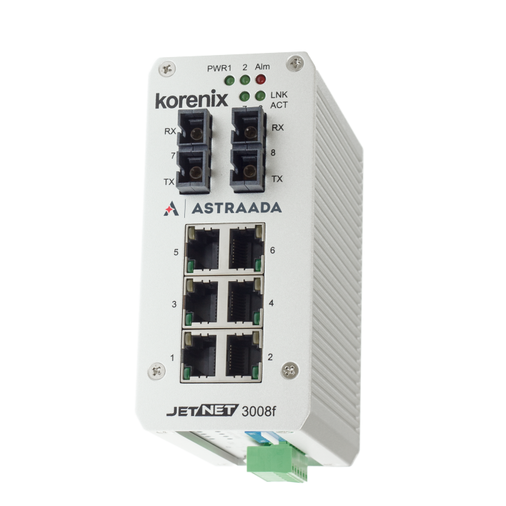Switch niezarządzalny przemysłowy, Ethernet - 8-portowy (6 x 10/100 Base-TX + 2 złącza SC multimode (100 Base-X)