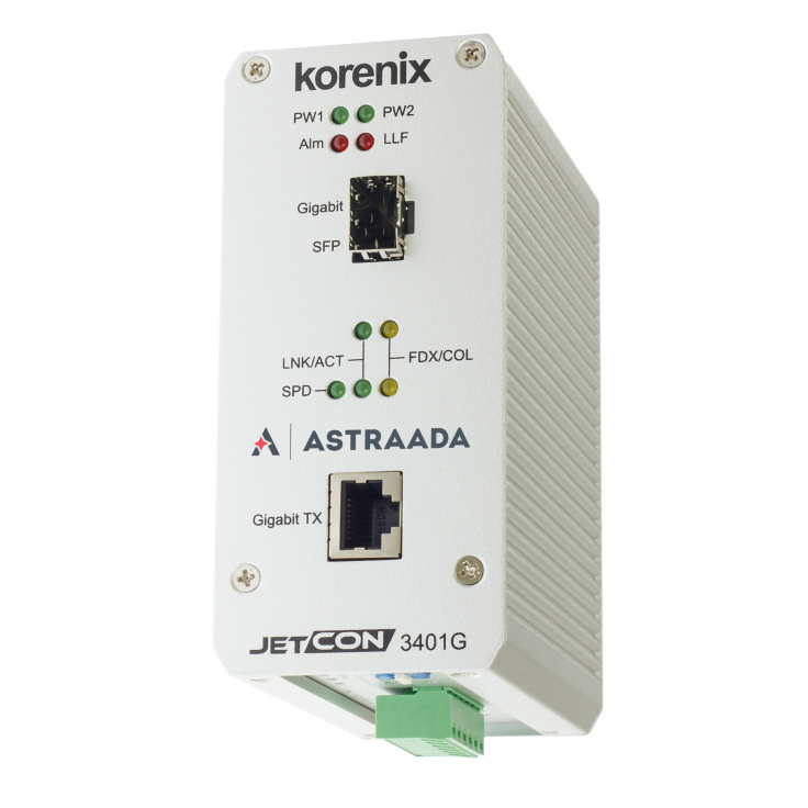 Konwerter światłowodowy Ethernet 1x 10-100-1000TX - RJ45, 1xGigabit - SFP, Kompaktowy