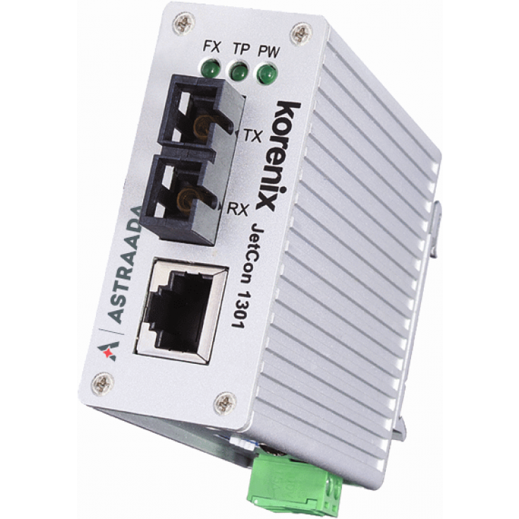 Konwerter światłowodowy Ethernet 1x RJ45, 1xSC, SingleMode, kompaktowy, rozszerzony zakres temperatur