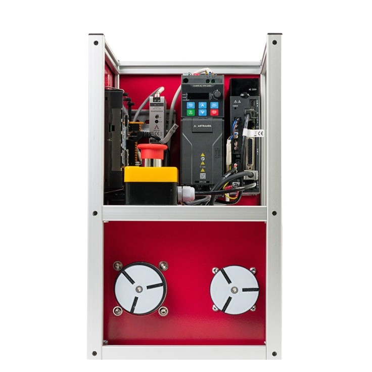 Stanowisko edukacyjne z falownikiem, serwonapędem i sterownikiem PLC + HMI