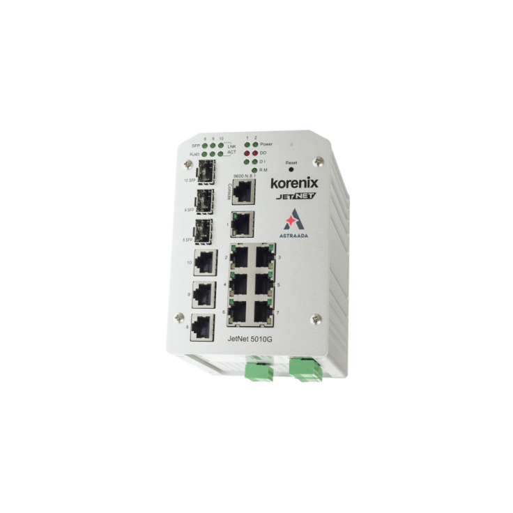 Wyprzedaż - Switch zarządzalny przemysłowy, Ethernet - 10-portowy (7 x 10/100 Base-TX + 3 x RJ45/SFP - 100/1000 Base-X), RING, Modbus TCP, poszerzony zakres temperatur