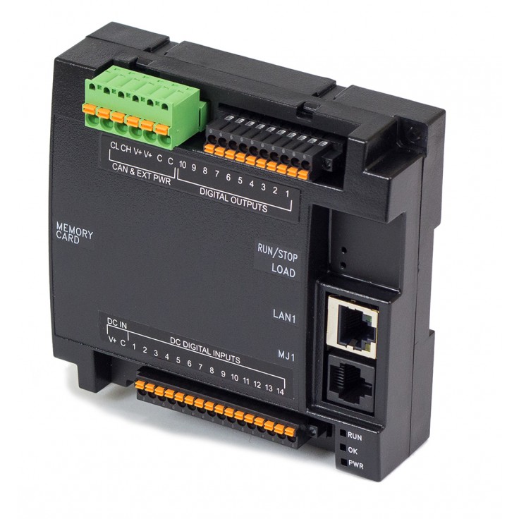 Sterownik PLC RCC1410; RS232, RS485, Ethernet, CsCAN, MicroSD;  14x DI, 10x DO 24 VDC; zasilanie 9-30 VDC