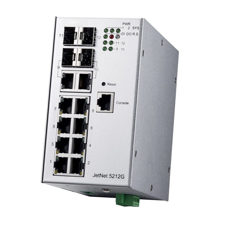 Switch Ethernetowy 8xRJ45 (10/100/1000 Base-TX) + 2x Gb Combo + 2x SFP, zarządzalny (SNMP, WEB), RapidSuperRing