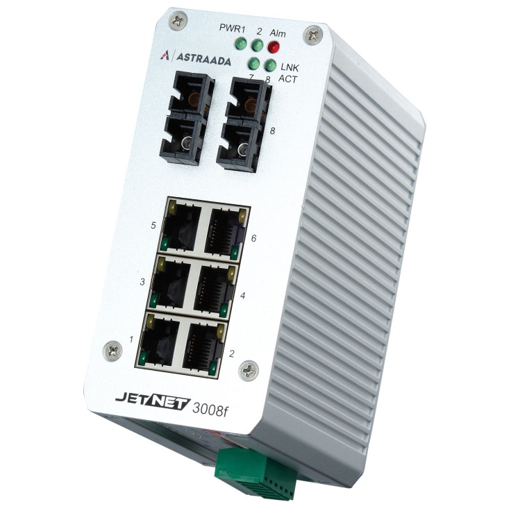 Switch niezarządzalny przemysłowy, Ethernet - 8-portowy (6 x 10/100 Base-TX + 2 złącza SC multimode (100 Base-X)