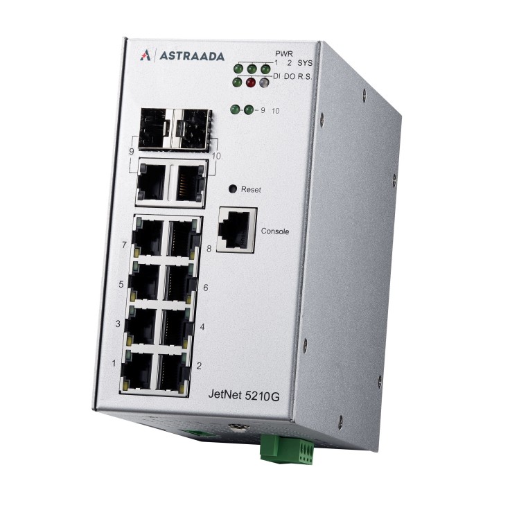 Switch Ethernetowy 8xRJ45 (10/100/1000 Base-TX) + 2x Gb Combo, zarządzalny (SNMP, WEB), IEEE802.1Q, RapidSuperRing, -40-75C