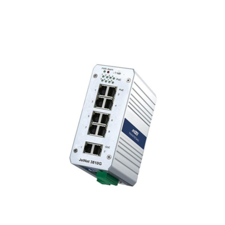 Switch PoE niezarządzalny przemysłowy, Ethernet - 10-portowy  (8 x 10/100 TX, PoE + 2 x 10/100/1000 TX)
