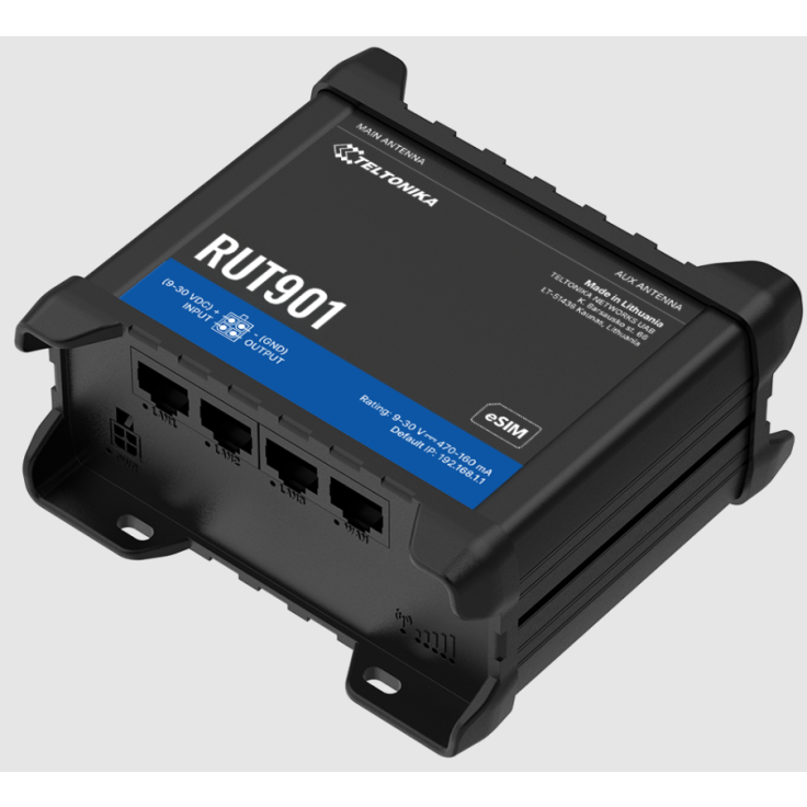 ROUTER 4G LTE Dual SIM, WiFi,ROUTER LTE Cat 4 150Mbps, WiFi, 1xWAN, 3xLAN, 9-30 VDC, -40-75C, IP30