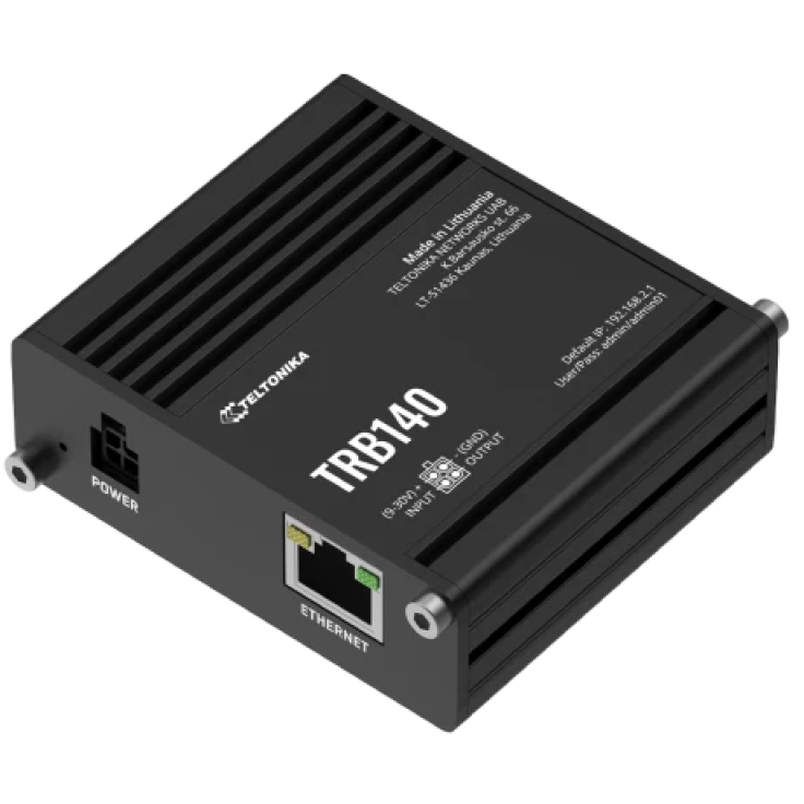 TRB140 - Gateway komórkowy 4G (LTE); Ethernet; 128MB RAM; SMS; IPSec; openVPN; możliwy montaż na szynie DIN