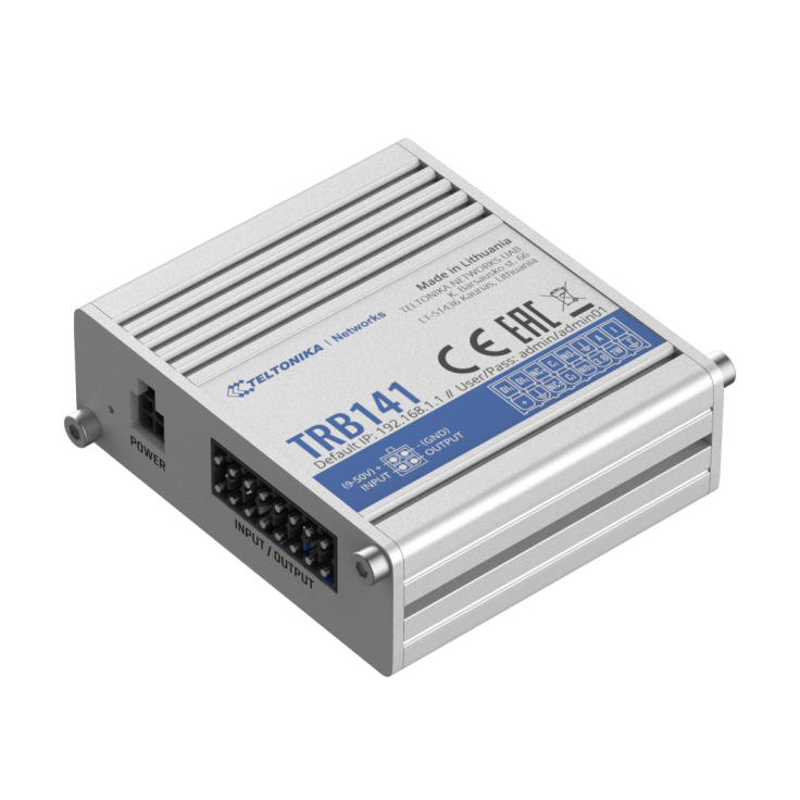 TRB141 - Gateway komórkowy 4G (LTE); Moduł I/O 128MB RAM; SMS; IPSec; openVPN; możliwy montaż na szynie DIN