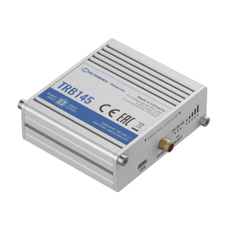 TRB145 - Gateway komórkowy 4G (LTE); Modbus RTU RS485; openVPN; SMS; możliwy montaż na szynie DIN (GSM) 