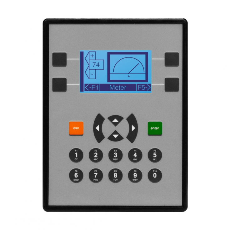 Sterownik PLC z HMI X2 - 2.2", 12 DI (24V, 4 HSC 10 KHz), 12 DO (24V, 2 PWM 65KHz), 4 AI (4-20mA, 12 bit), 2 AO (4-20mA, 12 bit)