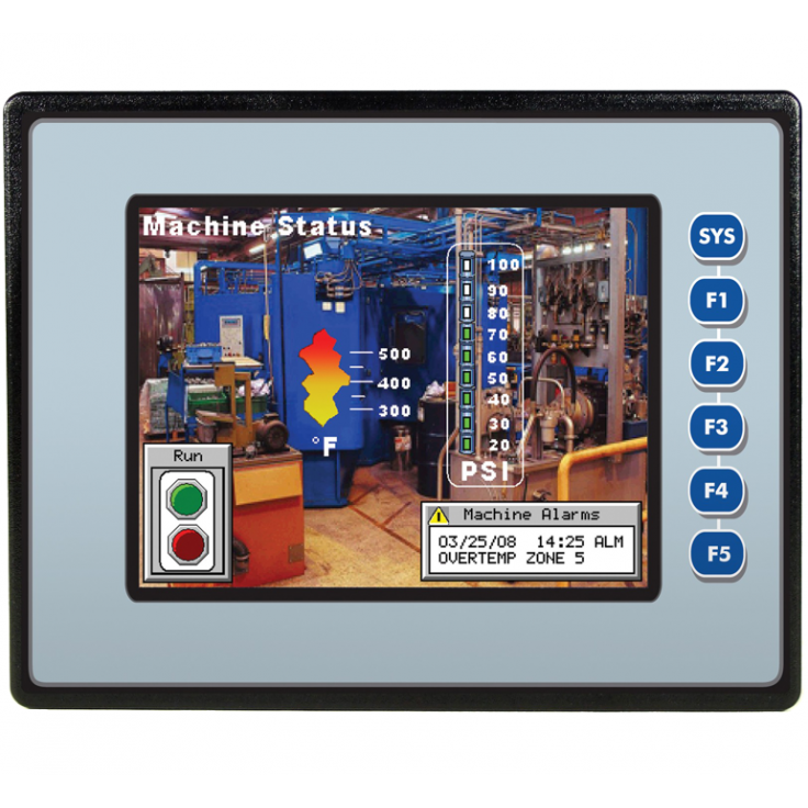 Sterownik PLC z HMI EXL6 - 5.7", 24 DI (24V, 4 HSC), 16 DO (24V, 2 PWM), 2 AI (0-10V, 0-20mA, 4-20mA)