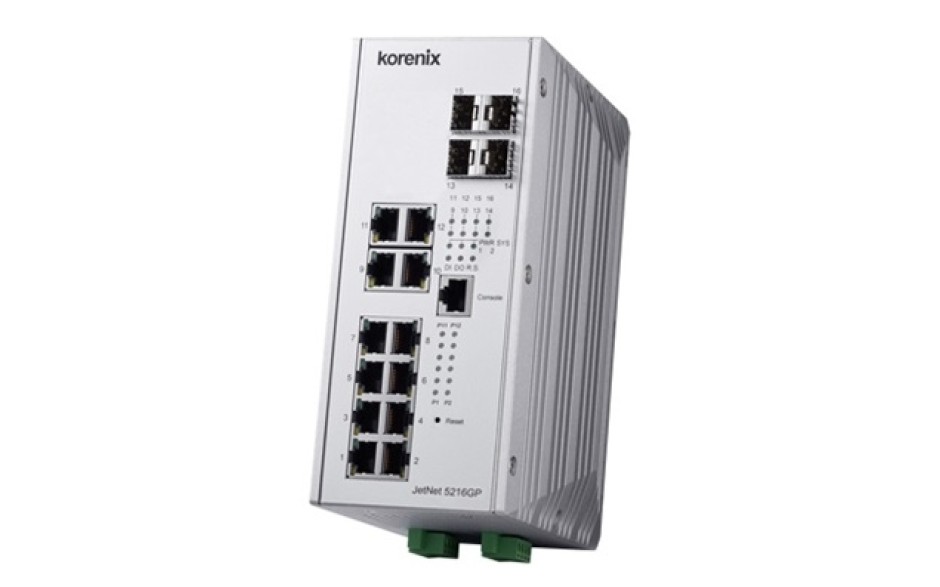 Switch Ethernetowy 12xRJ45 (10/100/1000 Base-TX) + 4G SFP, PoE, zarządzalny (SNMP, WEB), RapidSuperRing, -40+70 2