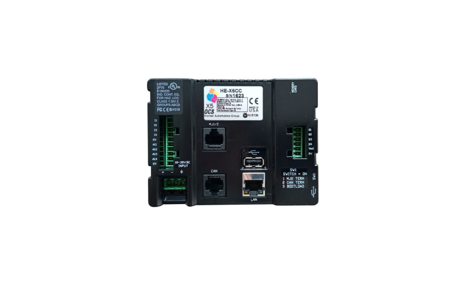 Sterownik PLC z HMI X5 - 4.3", 4 DI (24V, 4 HSC 500 KHz), 4 DO (24V, 2 PWM 500 KHz), 4 AI (0-10V, 0-20mA, 4-20mA, 12 bit) 3