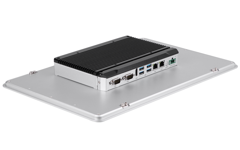 Przemysłowy komputer panelowy 15.6”, dotykowy pojemnościowy, 1920*1080 Full HD, wersja STANDARD, Intel Celeron J1900, 8GB RAM, mSATA SSD 256 GB, WIN10-IOT 2021 LTSC  , 2x RS232, 4x USB, 2x Gigabit Ethernet, zasilanie 12-24 VDC z zasilaczem 3