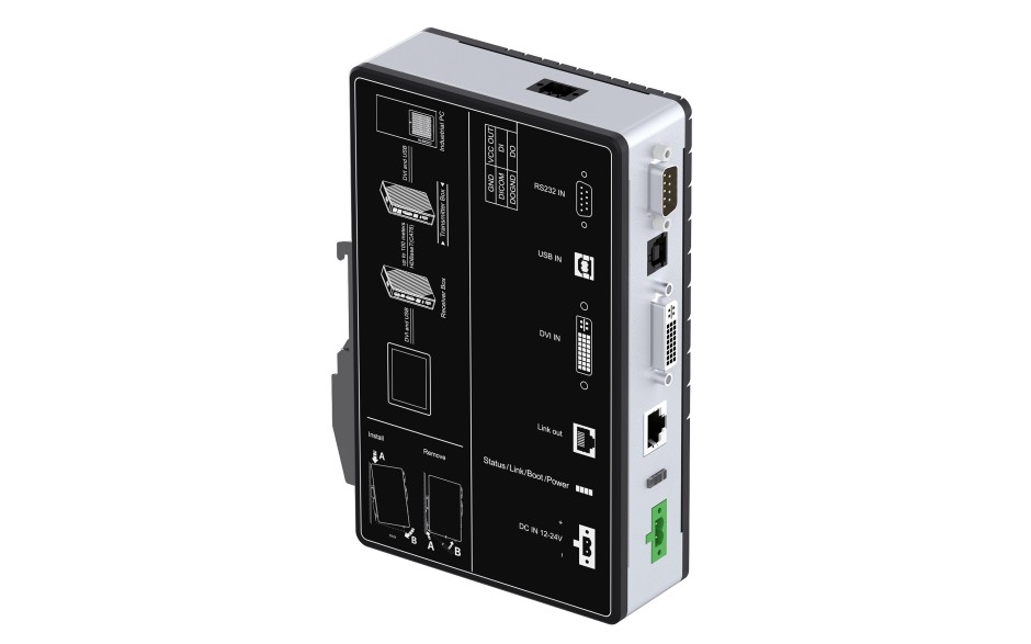 Nadajnik (Extender) sygnału pomiędzy komputerem i monitorem (KVM), zasięg 100 metrów po RJ45