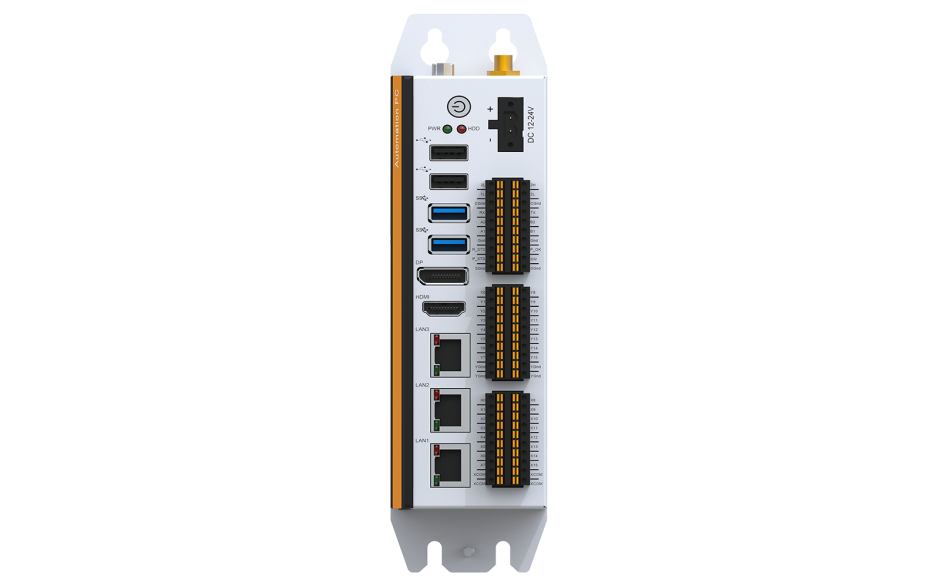 Komputer przemysłowy typu box, mini PC, wbudowany moduł UPS, procesor Intel Celeron J6412, 16GB RAM, dysk SSD 256 GB, 16DI, 16DO 2