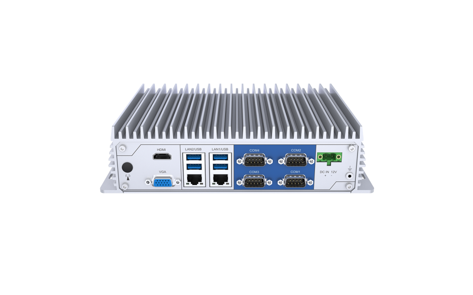 Kompaktowy bezwentylatorowy komputer przemysłowy typu BOX, Celeron J6412, 8 GB RAM, 128 GB SSD, Windows 10 IOT 4