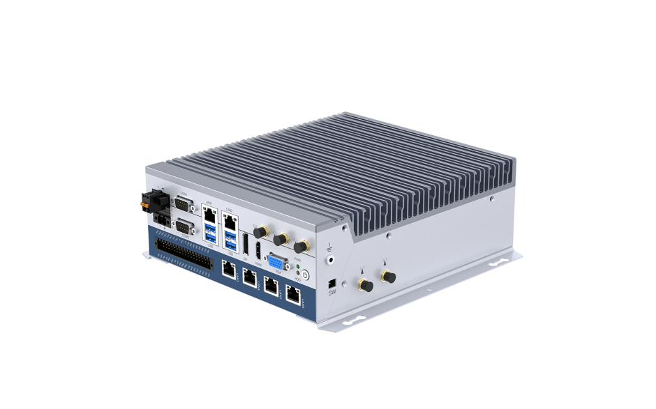 [AS56BOX-7135] Bezwentylatorowy komputer przemysłowy typu box do systemów wizyjnych,  8x DI, 8x DO, 4x PWM, 4x GbE PoE LAN, Procesor 11 generacji, do 32 GB RAM