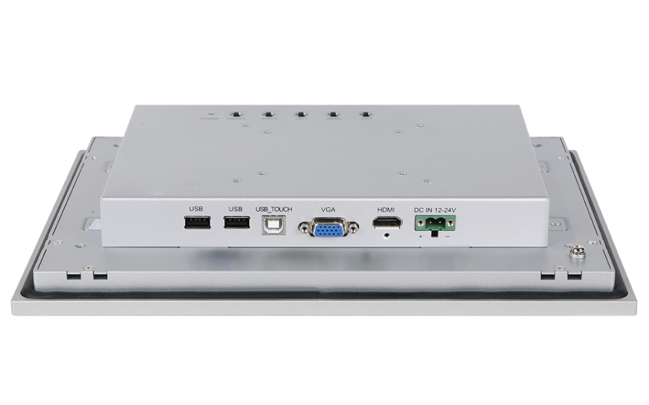 Przemysłowy monitor dotykowy LED, ekran pojemnościowy 10,4", 1024*768, złącza: HDMI, VGA, 2 x USB, 1 x USB Touch, zasilanie 12-24 VDC, z zasilaczem w zestawie 2
