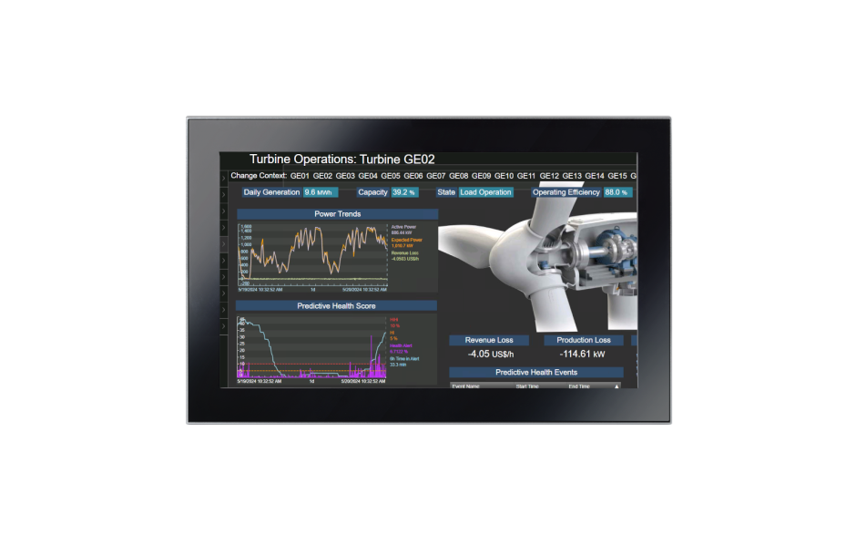 Przemysłowy monitor dotykowy LED, ekran pojemnościowy 18.5", 1920*1080, złącza: HDMI, VGA, 2 x USB, 1 x USB Touch, zasilanie 12-24 VDC, z zasilaczem w zestawie