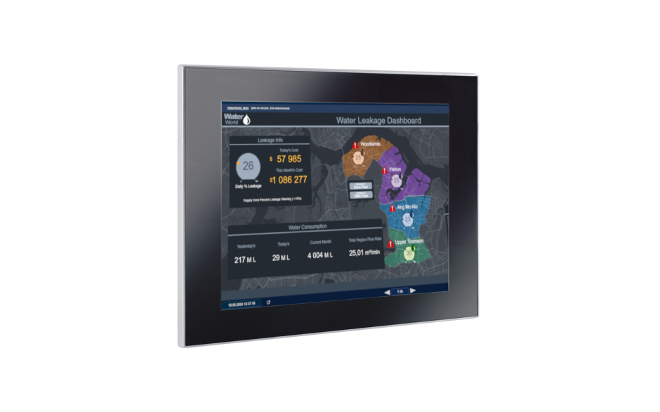 Przemysłowy komputer panelowy 12.1”, dotykowy pojemnościowy, 1024*768, Intel i5-11500, 16GB RAM, SSD 256 GB, WIN11-PRO, 4 x RS232/485, 4 x USB 3.0, 3 x Gigabit Ethernet, HDMI, zasilanie 12-24VDC z zasilaczem