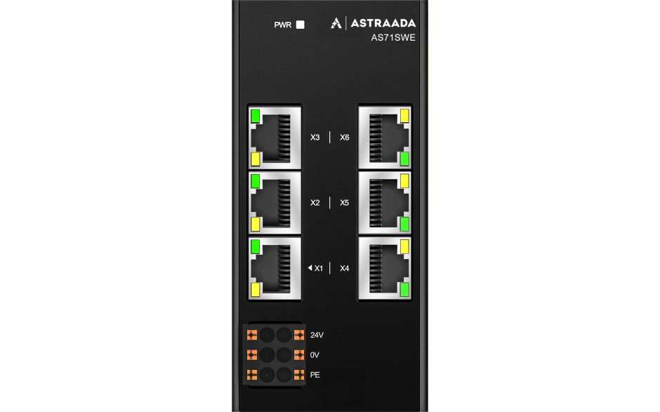 Astraada A-Series IO - Switch EtherCAT; 100Mbit/s; 6-Port (1Wej+5Wyj); Synchronizacja DC