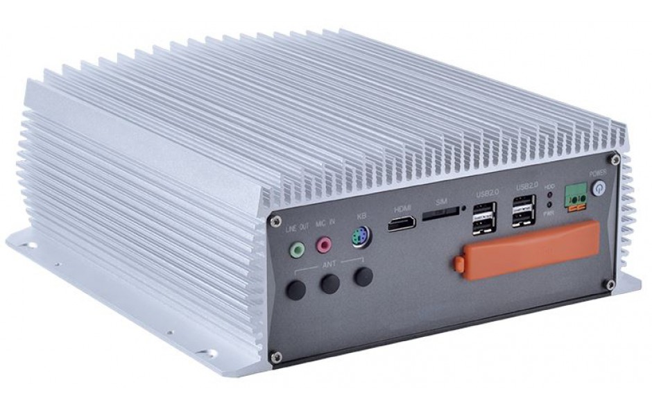 Komputer przemysłowy typu BOX, Intel i5-7400, 8 GB RAM, SATA SSD 512 GB, WIN10-PRO/64/ENG, 1x PCIe, 4x RS232, 2x RS232/485, 4x USB 2.0, 4x USB 3.0, 2x LAN 2