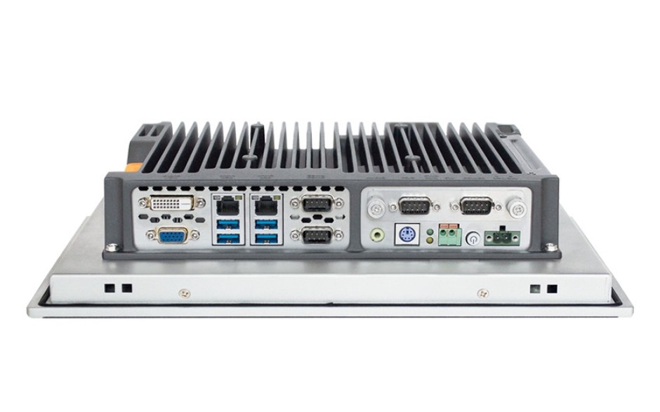 Przemysłowy komputer panelowy 10,4”, dotykowy pojemnościowy, 1024*768, Intel i5-7200U, 8GB RAM, SATA SSD 256 GB, WIN10-PRO/64/ENG, 2x RS232/485, 4x USB 3.0, 2x Gigabit Ethernet, DVI-D + VGA, zasilanie 12-24VDC z zasilaczem 2