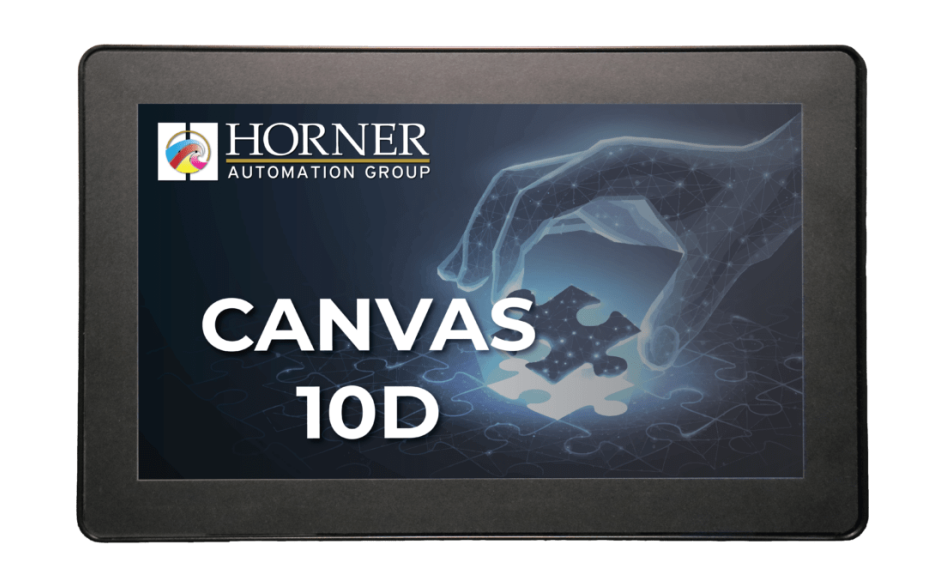 Canvas 10D; 10,1" kolor; 2 MB pamięci; RS232; RS485; RS232/485; 2x Ethernet; 2x USB; MicroSD; 2x CAN; 12 DI (24V; 4 HSC); 12 DO (24V; 2 PWM); 2 AI (0-10V; 0-20mA; 4-20mA)