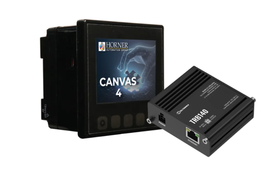 Zestaw do zdalnego programowania i obsługi sterownika Horner Canvas 4 (HE-CV-035C-02 + TRB140 + e-Szkolenie)