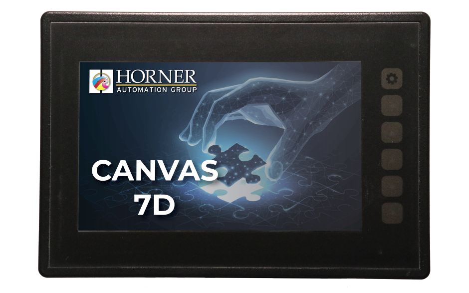 Canvas 7D; 2 rdzenie; 7" kolor; 2 MB pamięci; RS232; RS485; RS232/485; 2x Ethernet; 2x USB; MicroSD; 2x CAN; 12 DI (4 HSC); 12 DO (2 PWM); 2 AI (0-10V; 0-20mA; 4-20mA; RTD; THM); 2 AO 2