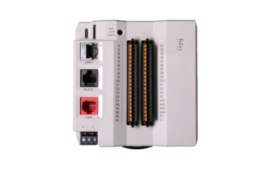 Sterownik CPU250: 1x RS232/RS485; 1x CsCAN; 1x Ethernet; MicroSD; USB C; 8x DI; 10x DO; 8x(DI/AI mA/V); 8x AO(4x mA , 4x V) 10-30VDC