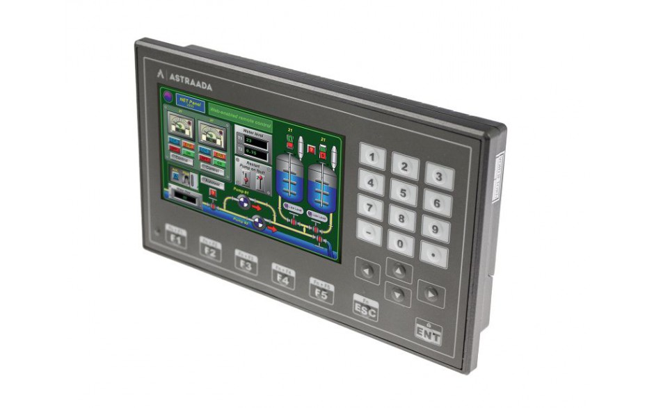 Dotykowy panel operatorski Astraada HMI, matryca TFT 4,3” (480x272, 65k) z klawiaturą numeryczną, RS232/422/485, RS232, USB Client/Host
