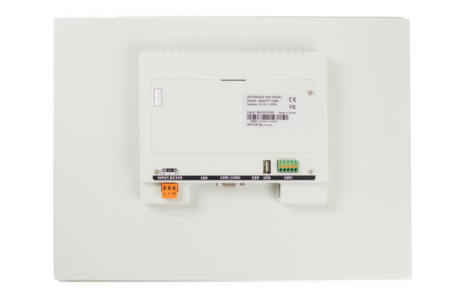 Dotykowy panel operatorski Astraada HMI, matryca TFT 15” (1024x768, 65k), RS232/422/485, RS422/485, RS232, USB Client/Host, Ethernet, MicroSD 3