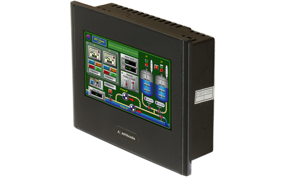 Dotykowy panel operatorski Astraada HMI o przekątnej 4.3", matryca TFT o rozdzielczości 480 x 272, 65535 kolorów 5