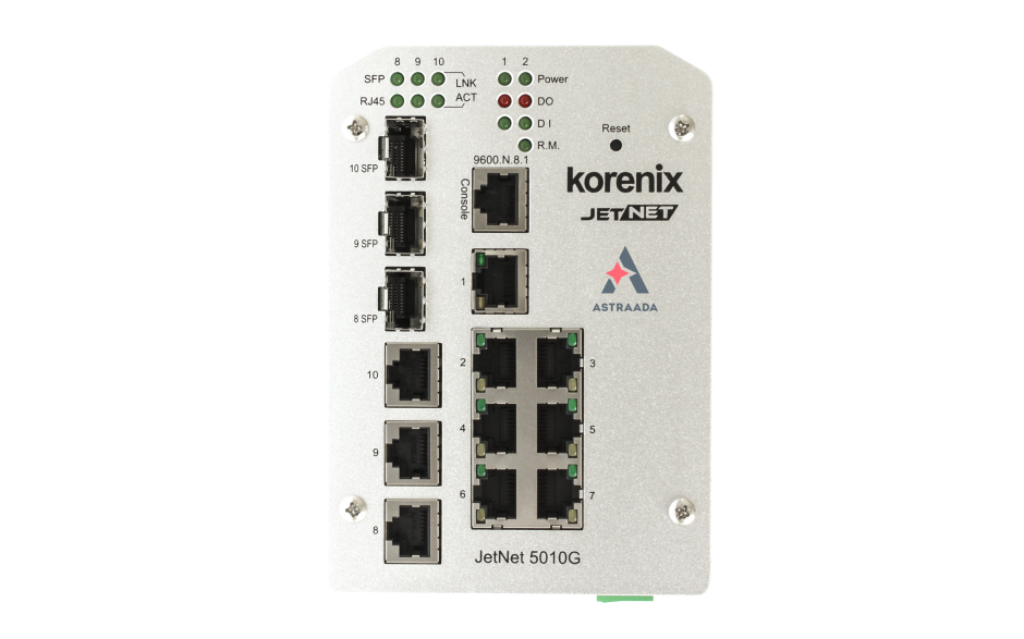 Switch zarządzalny przemysłowy, Ethernet - 10-portowy (7 x 10/100 Base-TX + 3 x RJ45/SFP  - 100/1000 Base-X), RING, Modbus TCP 4