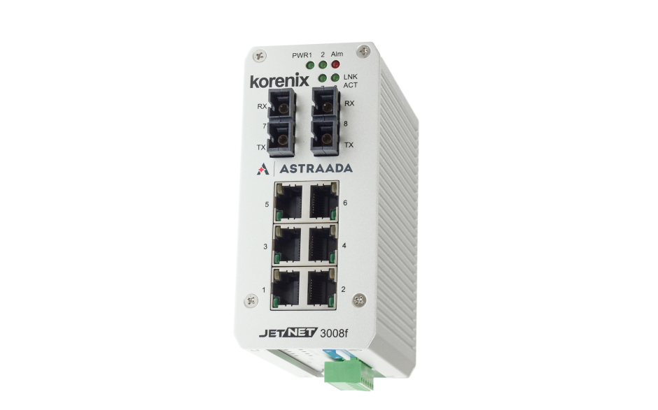 Switch niezarządzalny przemysłowy, Ethernet - 8-portowy (6 x 10/100 Base-TX + 2 złącza SC singlemode (100 Base-X)