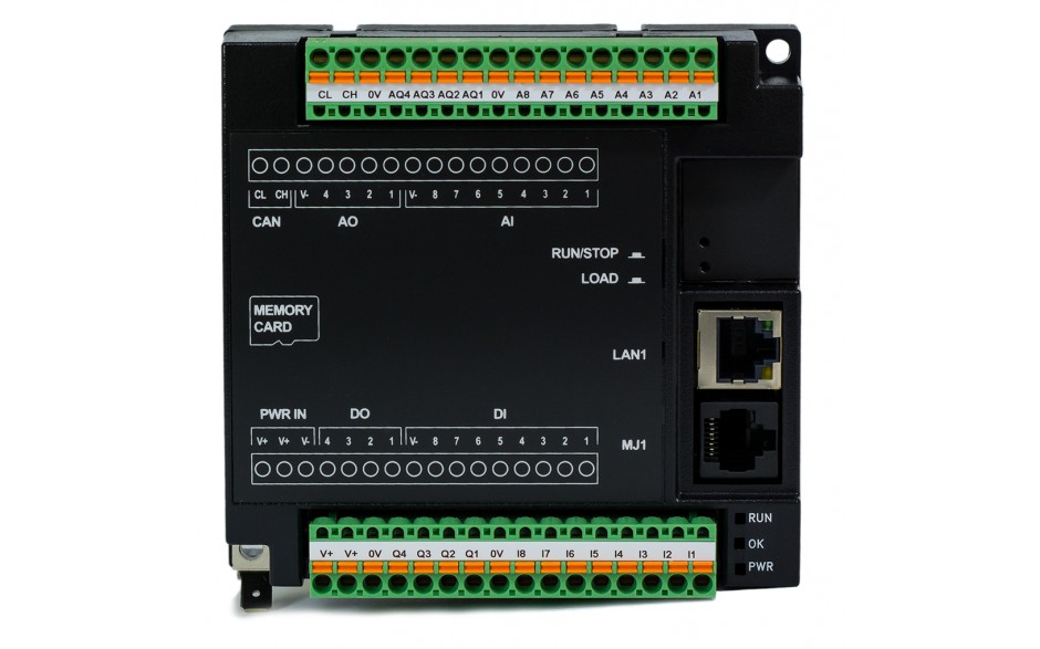 PROMOCJA - Sterownik PLC RCC972; RS232, Ethernet, CsCAN, MicroSD;  8x AI (0-20mA), 4x AO (0-20mA), 8x DI (24VDC), 4x DO (24VDC); zasilanie 9-30 VDC 2