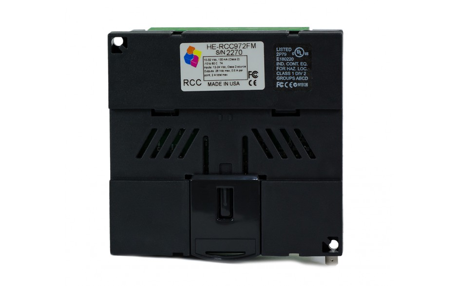 PROMOCJA - Sterownik PLC RCC972; RS232, Ethernet, CsCAN, MicroSD;  8x AI (0-20mA), 4x AO (0-20mA), 8x DI (24VDC), 4x DO (24VDC); zasilanie 9-30 VDC 5