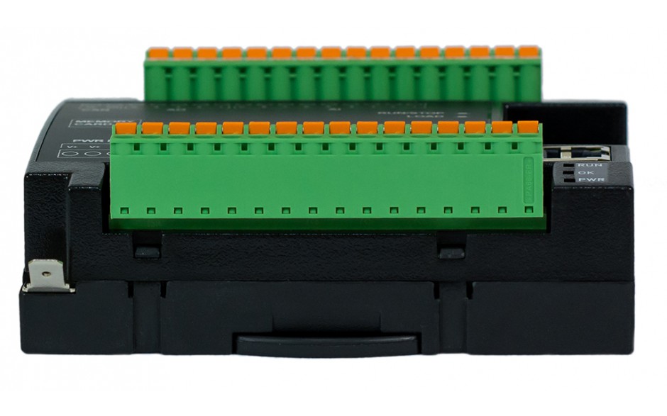 Sterownik PLC RCC972; RS232, Ethernet, CsCAN, MicroSD;  8x AI (0-20mA), 4x AO (0-20mA), 8x DI 24 VDC, 4x DO 24 VDC; zasilanie 9-30 VDC 5