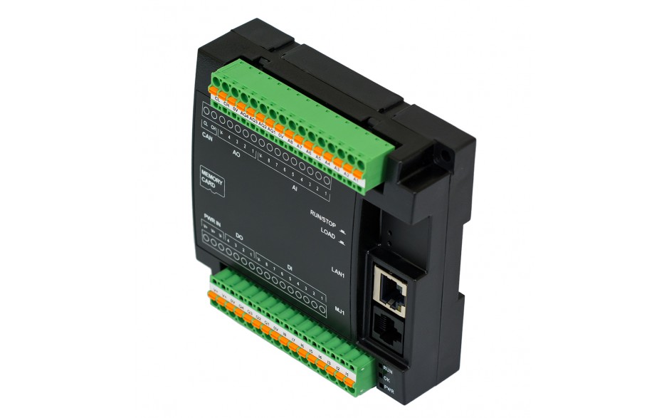 Sterownik PLC RCC972; RS232, Ethernet, CsCAN, MicroSD;  8x AI (0-20mA), 4x AO (0-20mA), 8x DI 24 VDC, 4x DO 24 VDC; zasilanie 9-30 VDC