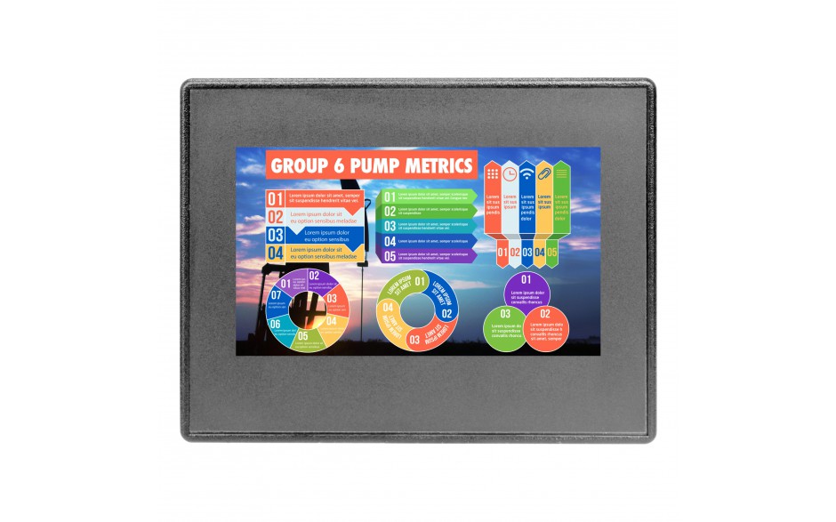 Sterownik PLC z HMI X4 - 4.3"; 12x DI  (24 VDC; 4HSC, 500 kHz), 12x DO (24 VDC; 2PWM, 65 kHz), 4x AI (0-20mA; 4-20mA; PT100 RTD), 2x (4-20 mA) 3